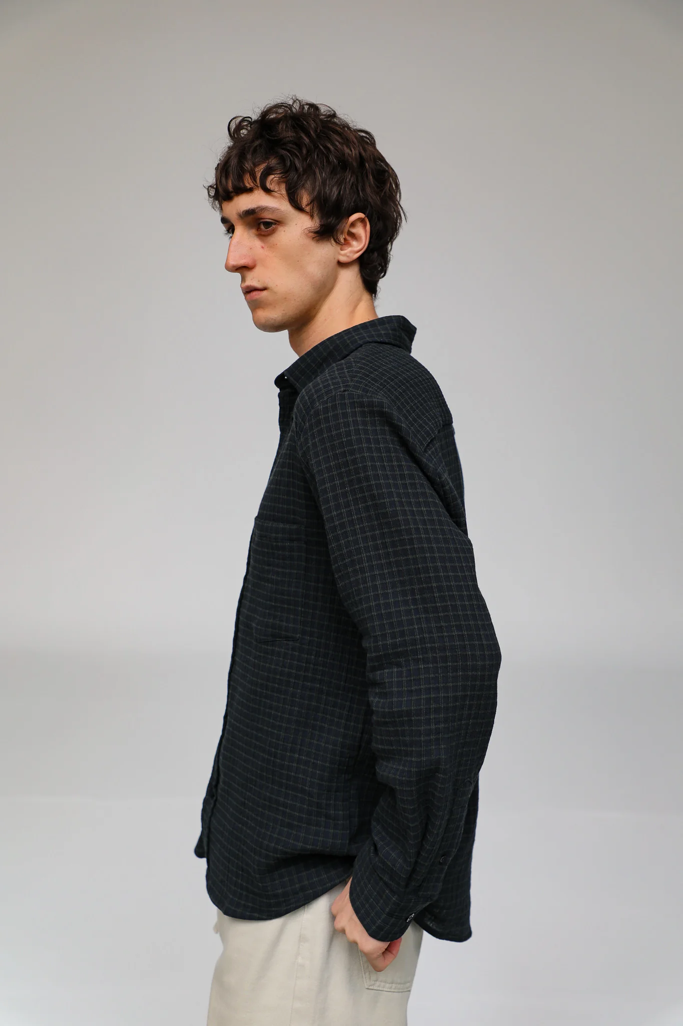 Square Shirt Navy & Green - Image 3