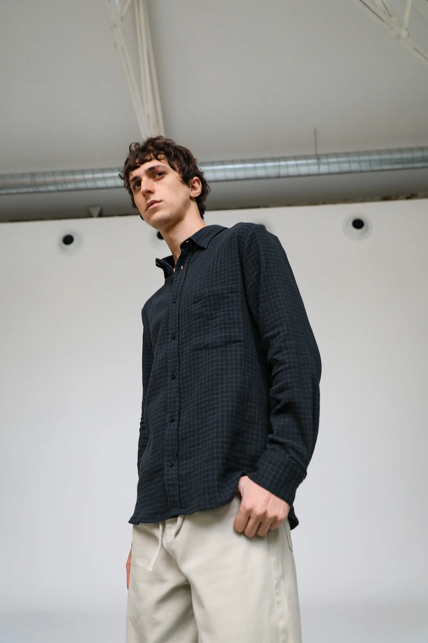 Square Shirt Navy & Green - Image 8