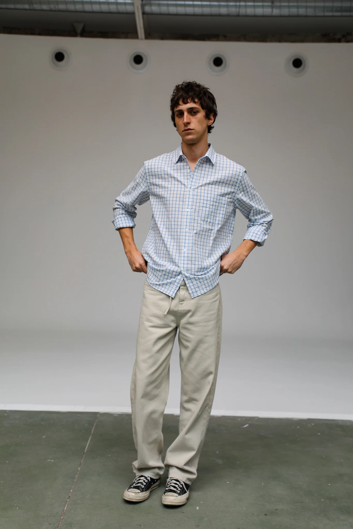 Square Shirt White & Blue - Image 10