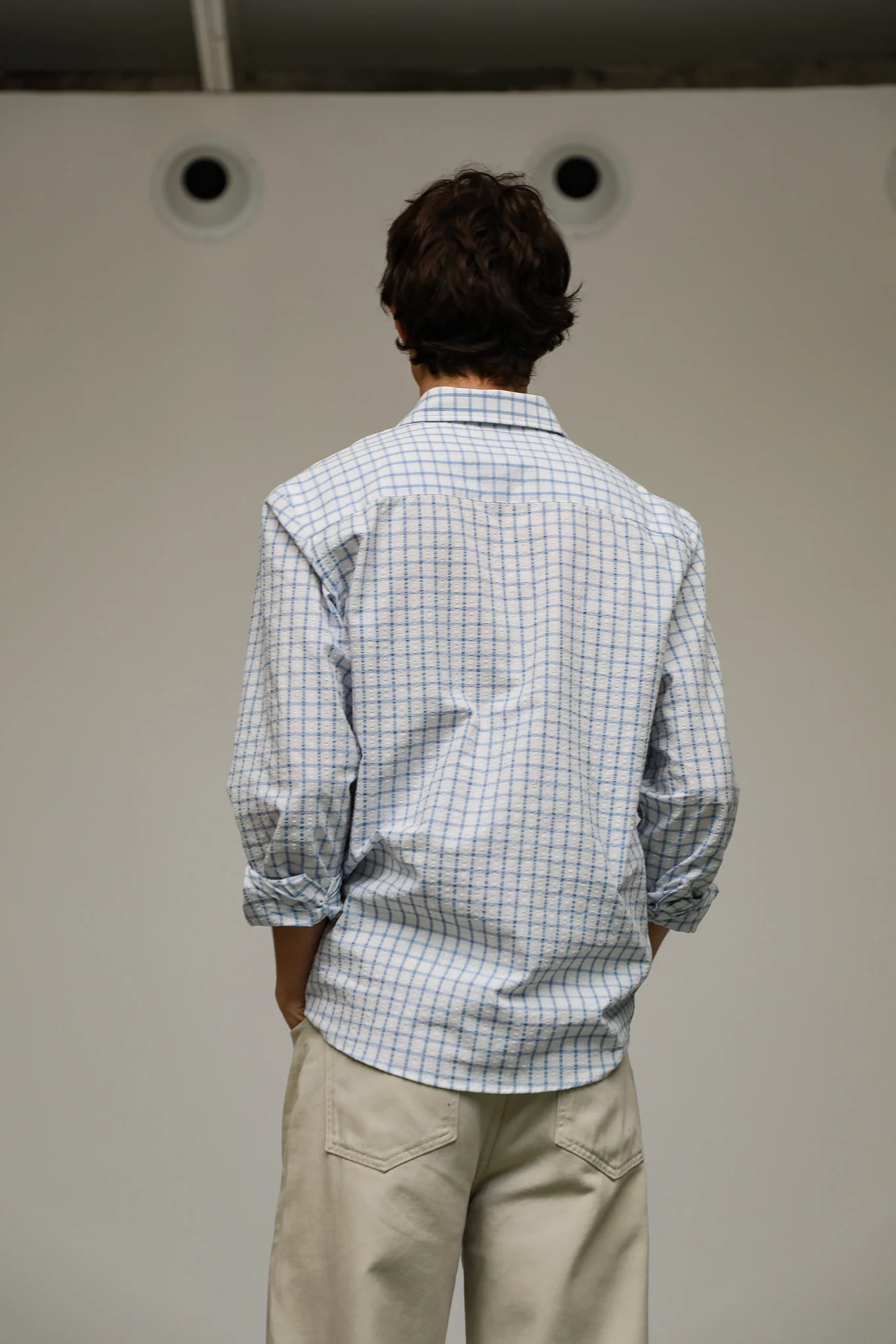 Square Shirt White & Blue - Image 13