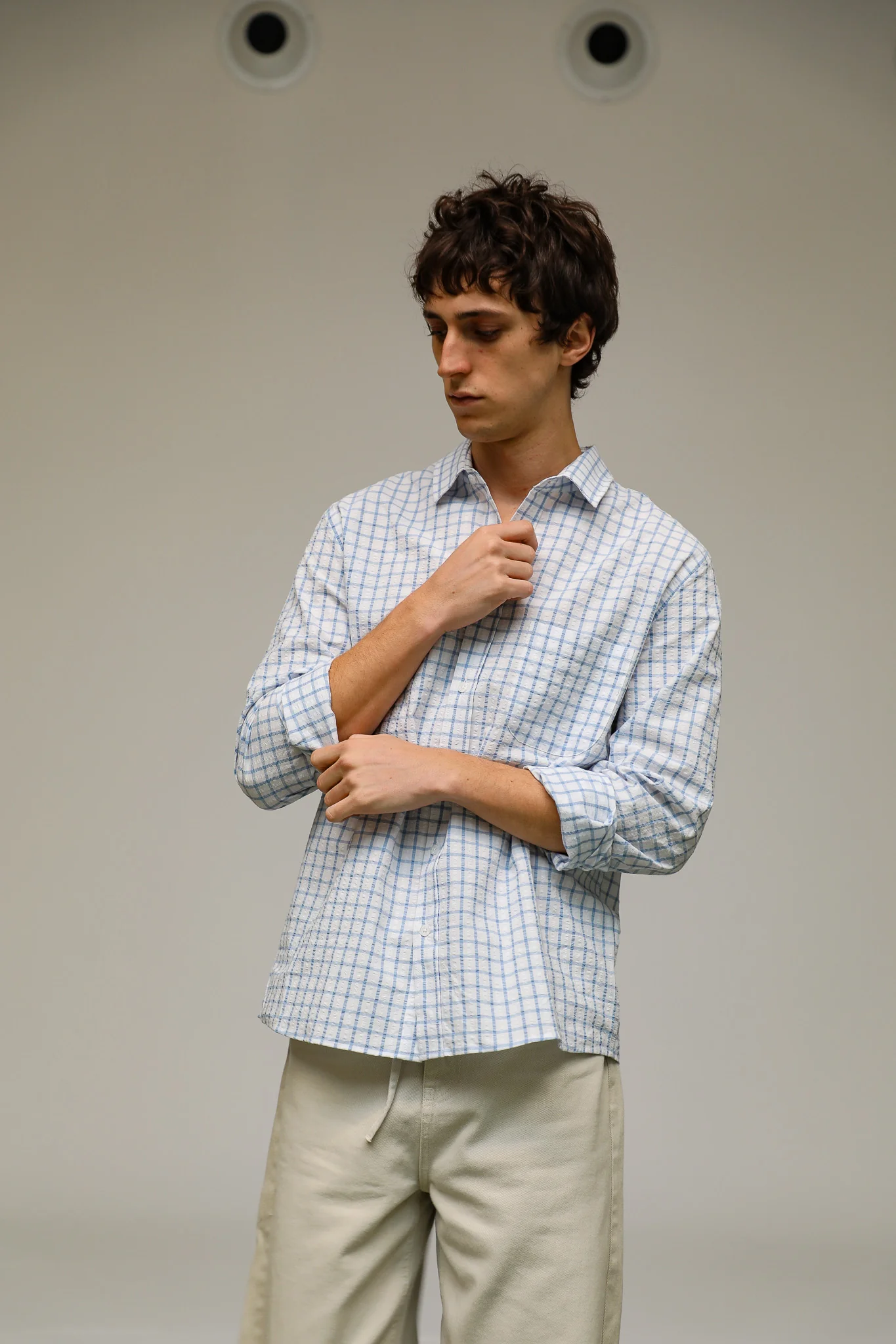 Square Shirt White & Blue - Image 7