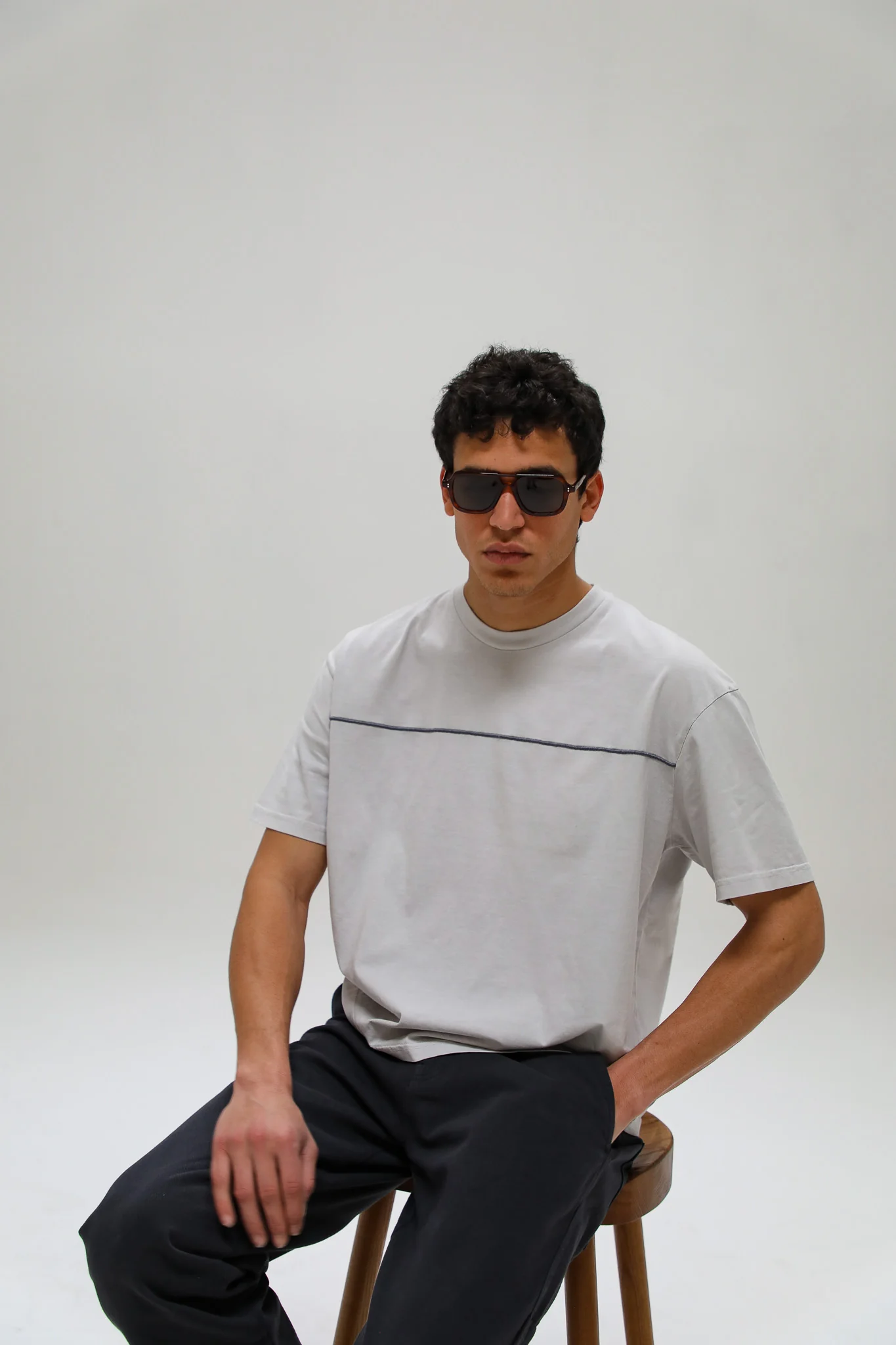 Trendy Grey Embroidered Detail T-Shirt - Image 7