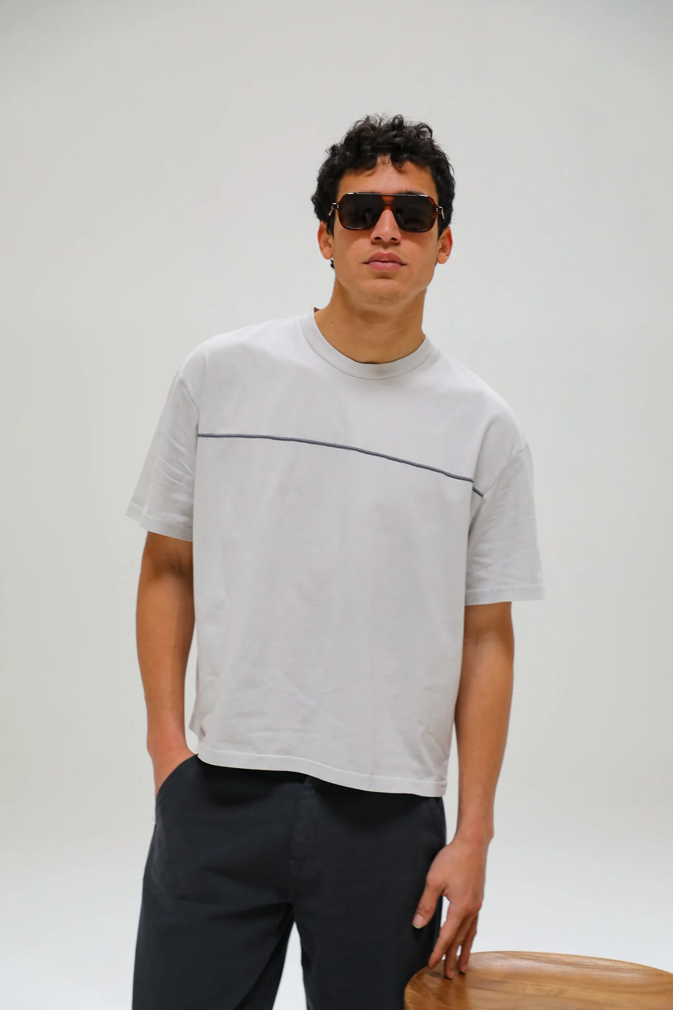 Trendy Grey Embroidered Detail T-Shirt - Image 9