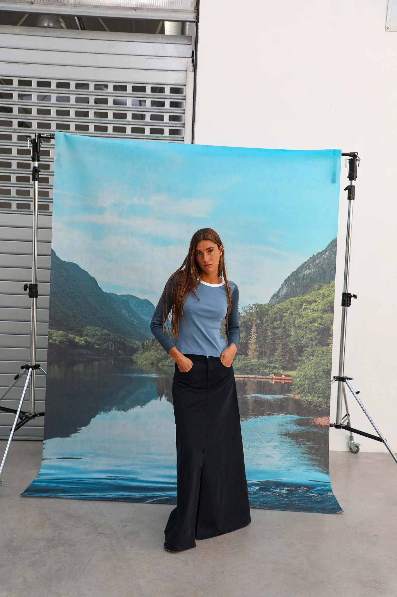 Triple Tone Long T-Shirt Blue - Image 4