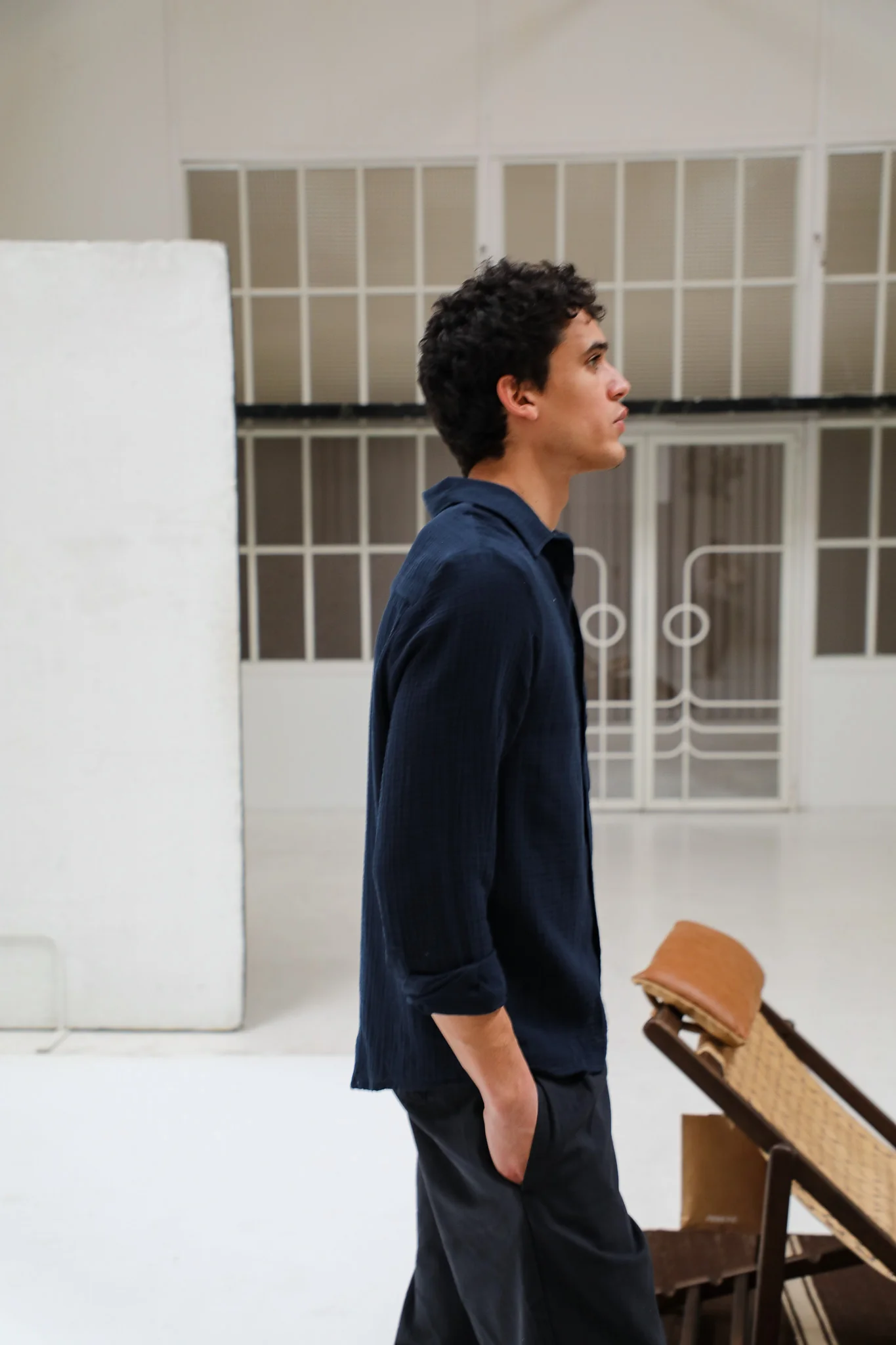 Vintage Shirt Navy Blue - Image 4