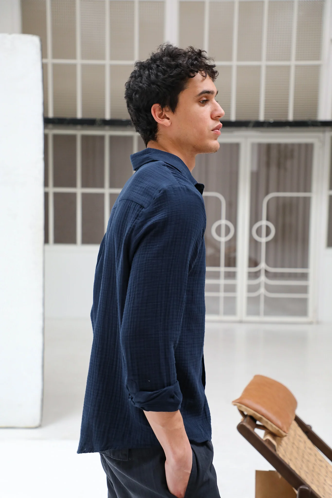 Vintage Shirt Navy Blue - Image 6