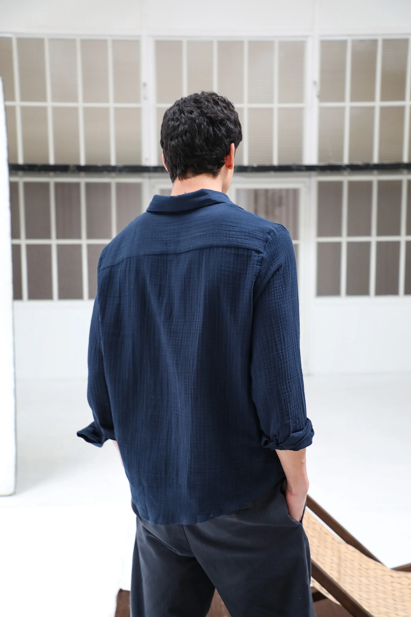 Vintage Shirt Navy Blue - Image 7