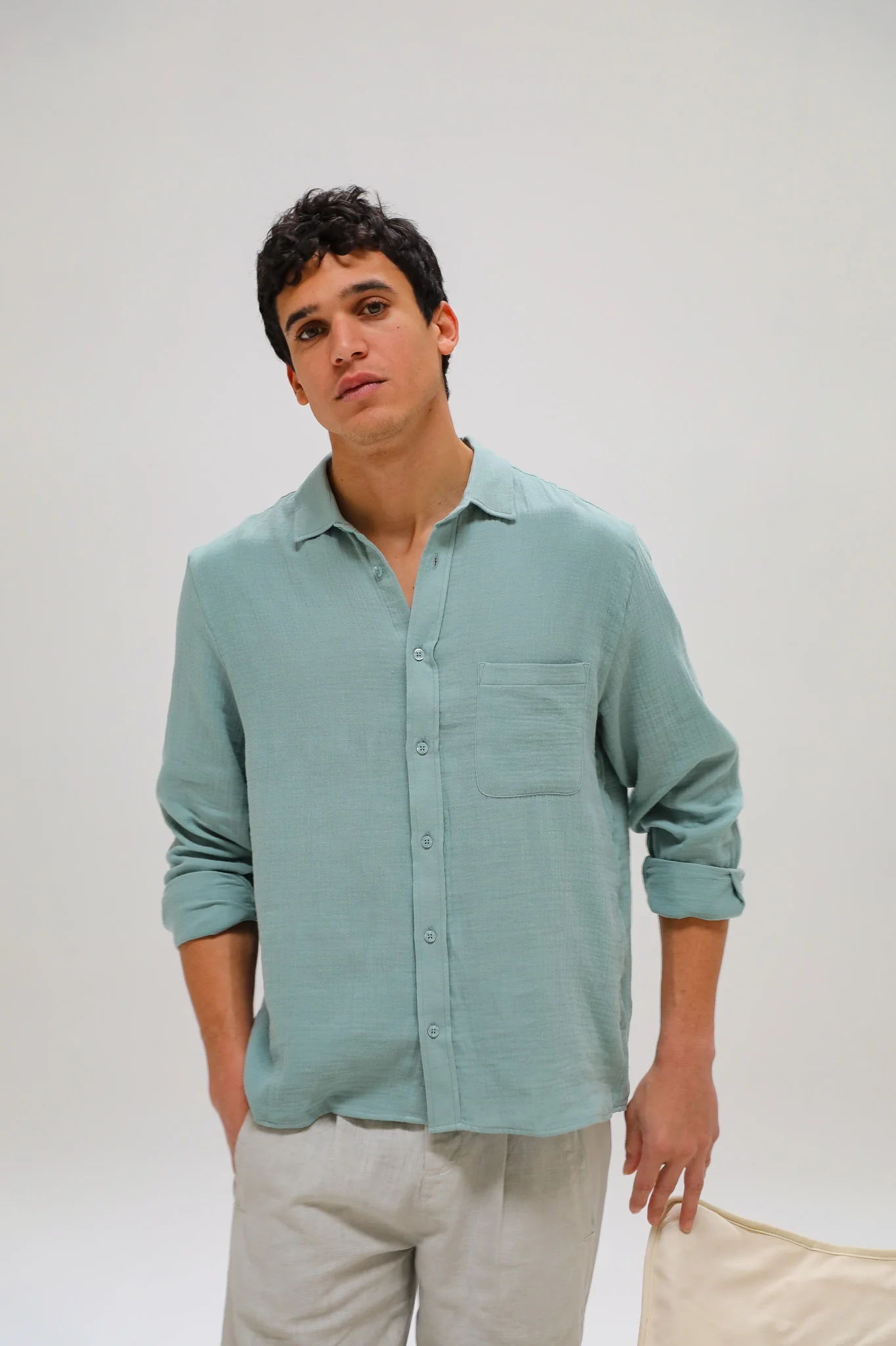 Vintage Shirt Sage Green - Image 3