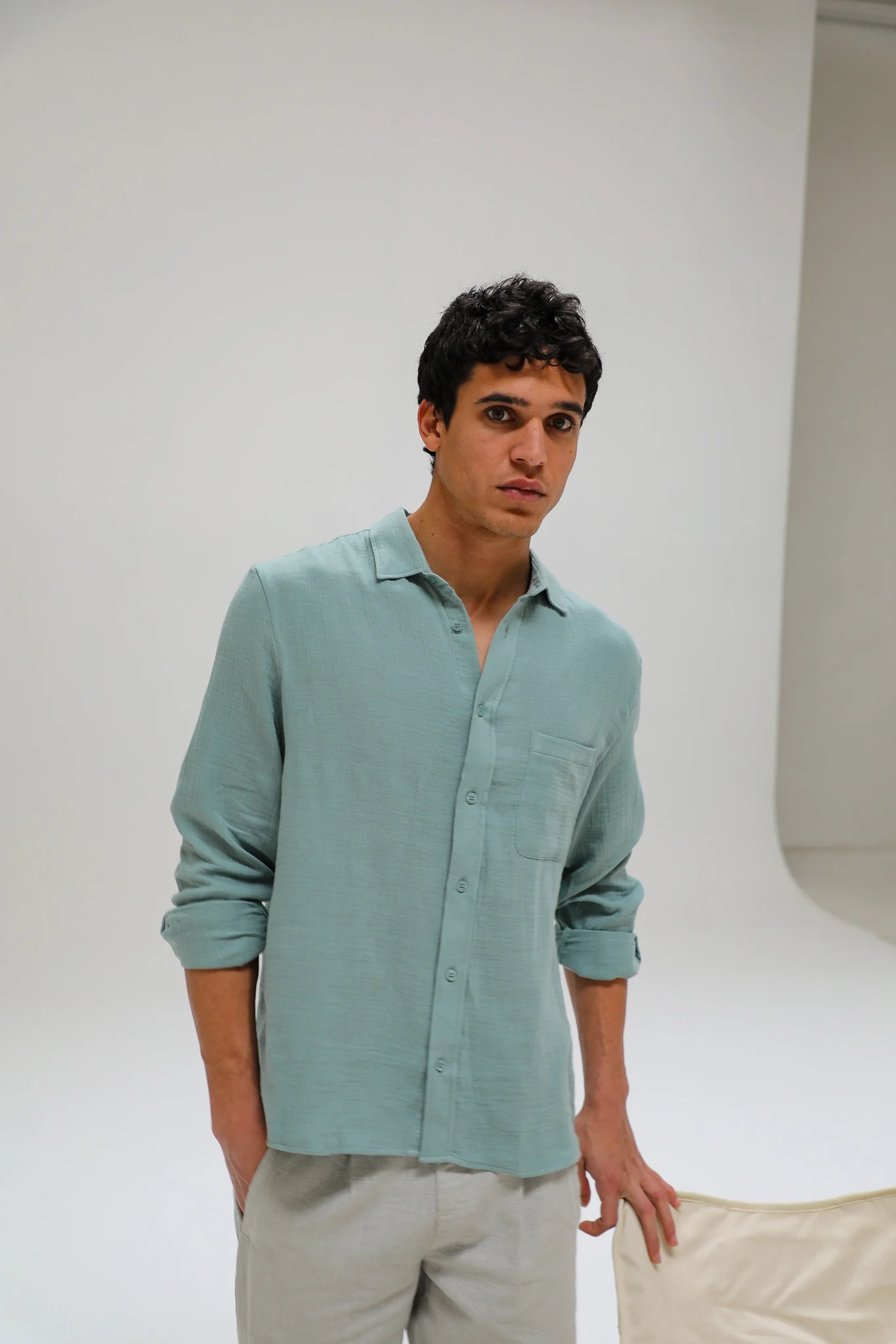Vintage Shirt Sage Green - Image 6