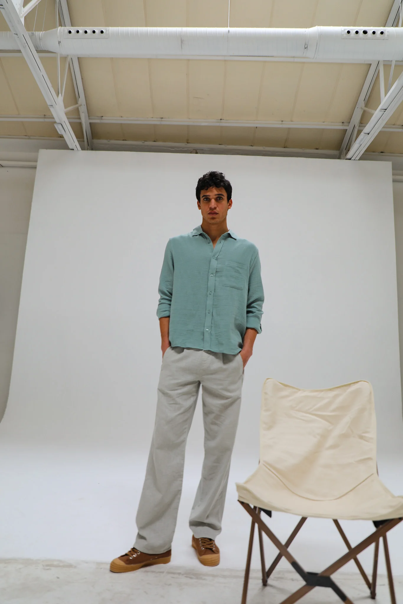 Vintage Shirt Sage Green - Image 8
